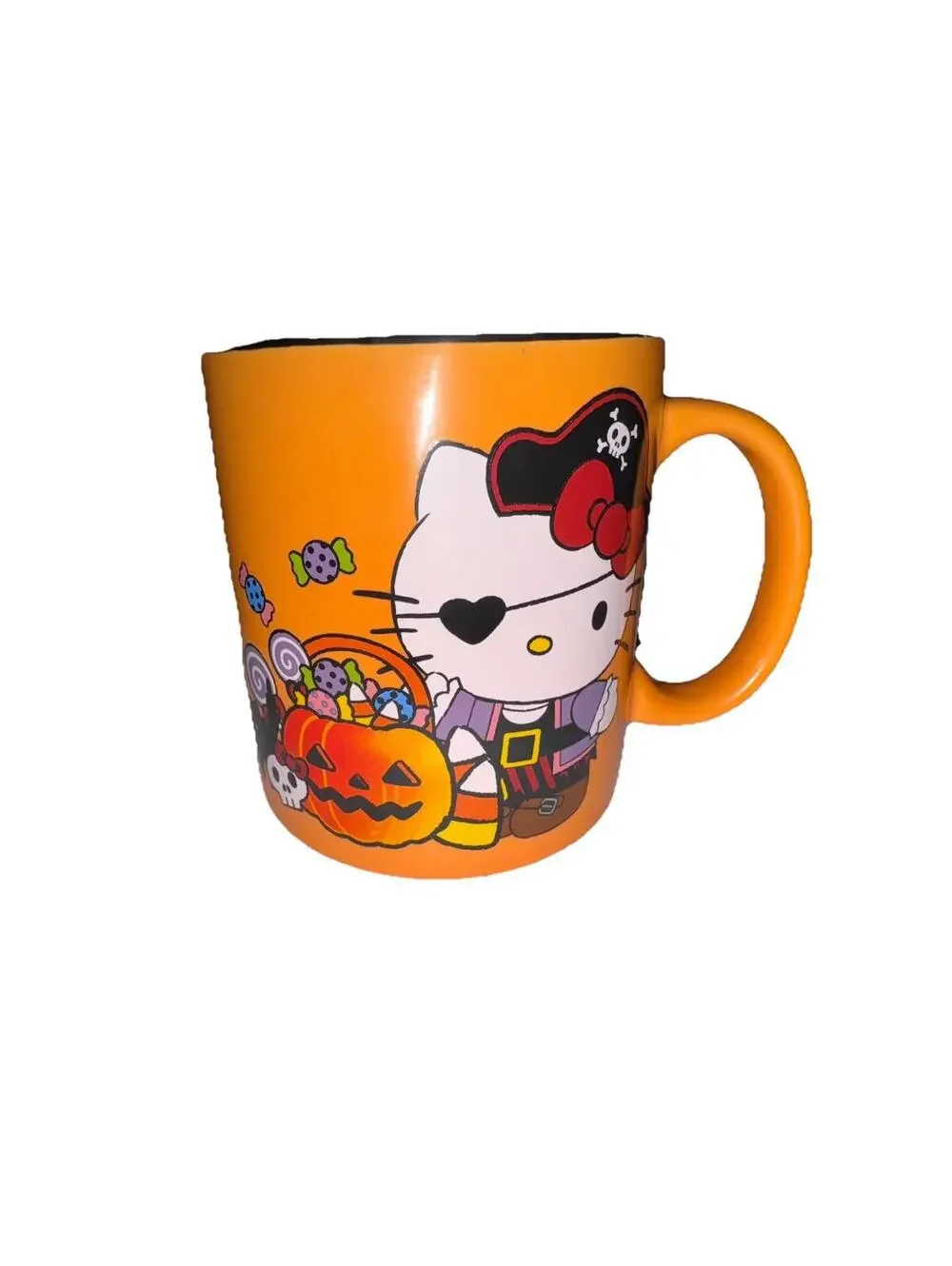 Hello Kitty Pirate Trick or Treat Halloween Coffee Mug Candy Corn Pumpkin